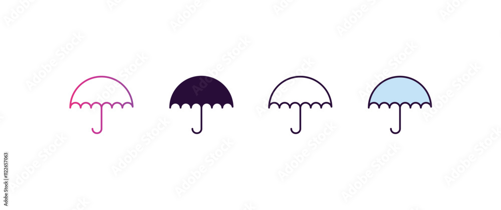 Poster logistic umbrella gradient, line, filled, colored icon. editable vector from delivery concept. four 