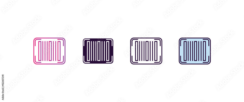 Poster bar code gradient, line, filled, colored icon. editable vector from delivery concept. four different