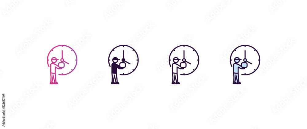 Poster delivery time gradient, line, filled, colored icon. editable vector from delivery concept. four diff