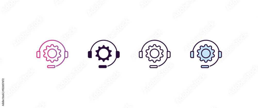 Poster support gradient, line, filled, colored icon. editable vector from delivery concept. four different 