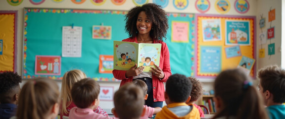 Celebrating Education Day with engaging storytelling in a vibrant classroom setting