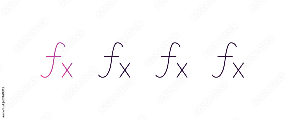 Poster function gradient, line, filled, colored icon. editable vector from cryptocurrency concept. four dif