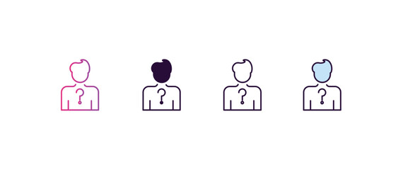 anonymity  gradient, line, filled, colored icon. editable vector from cryptocurrency concept. four different style anonymity  icon isolated on white background