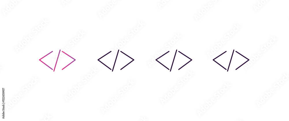 Poster programming gradient, line, filled, colored icon. editable vector from cryptocurrency concept. four 