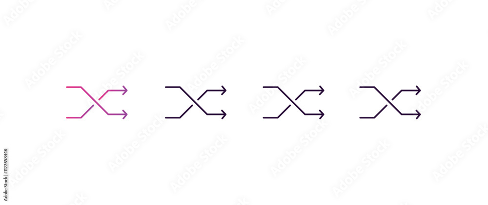 Poster random gradient, line, filled, colored icon. editable vector from cryptocurrency concept. four diffe