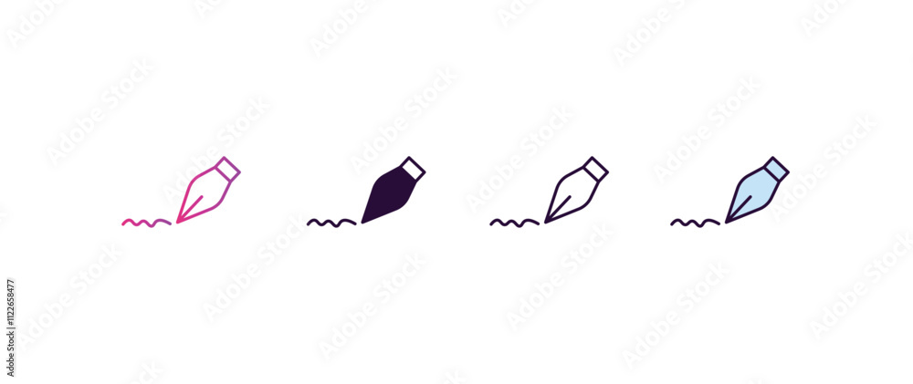 Poster signature gradient, line, filled, colored icon. editable vector from cryptocurrency concept. four di