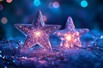 christmas star with purple light