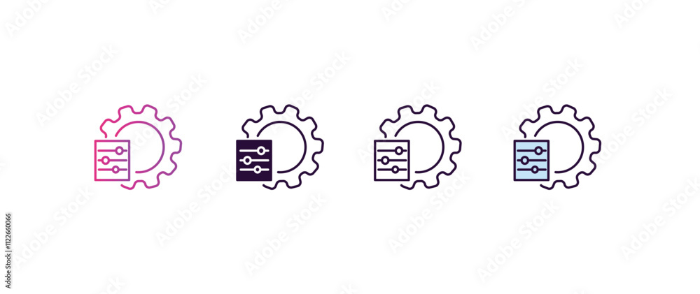 Aufkleber adjusment system gradient, line, filled, colored icon. editable vector from construction concept. fo