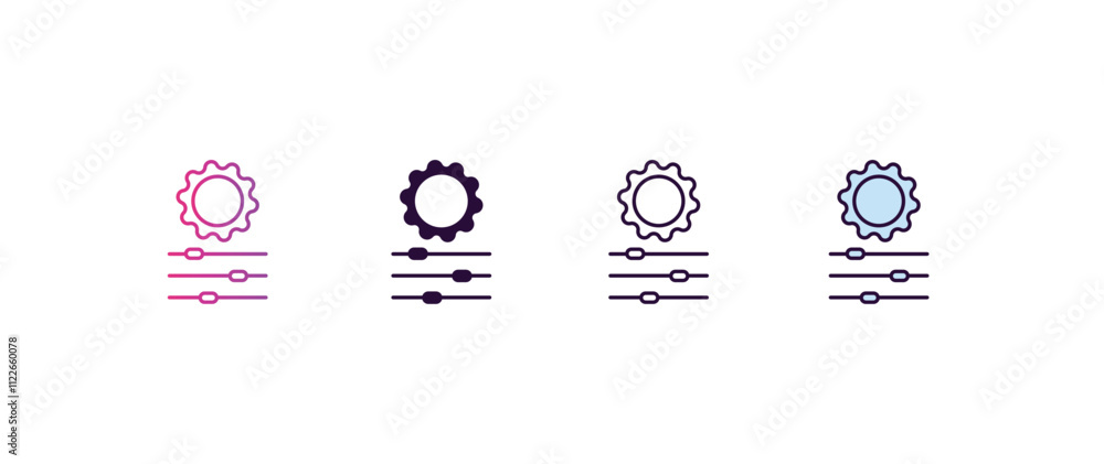 Poster adjustment system gradient, line, filled, colored icon. editable vector from construction concept. f