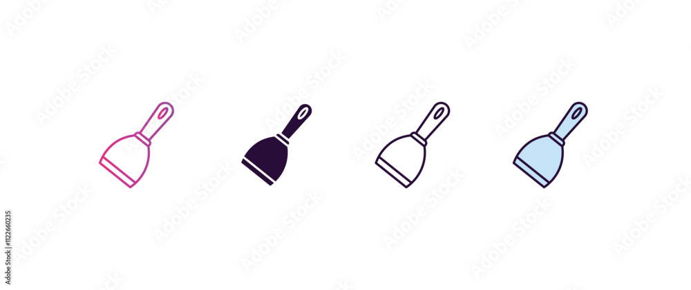 Poster scraper gradient, line, filled, colored icon. editable vector from construction concept. four differ