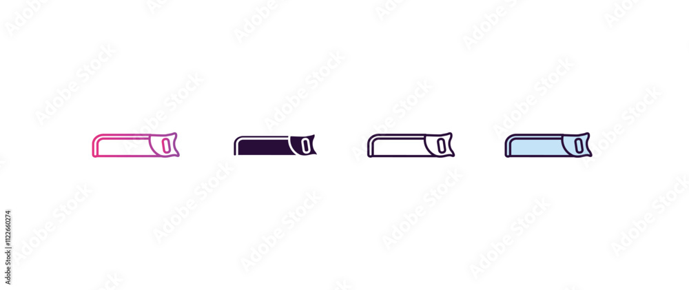 Poster hacksaw gradient, line, filled, colored icon. editable vector from construction concept. four differ