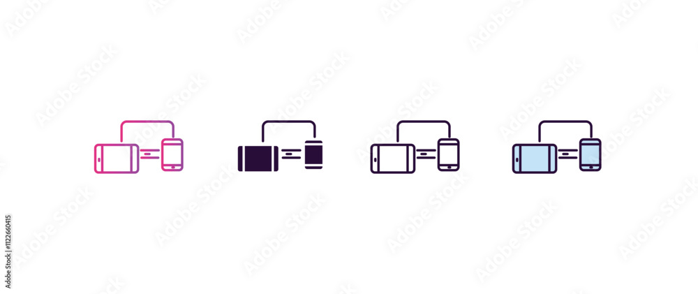 Poster device gradient, line, filled, colored icon. editable vector from computer concept. four different s