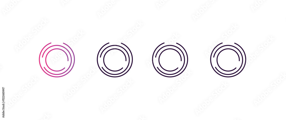 Poster circular design gradient, line, filled, colored icon. editable vector from computer concept. four di