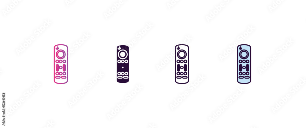 Poster tv controller gradient, line, filled, colored icon. editable vector from computer concept. four diff