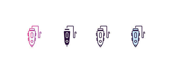 3d printing pen gradient, line, filled, colored icon. editable vector from computer concept. four different style 3d printing pen icon isolated on white background