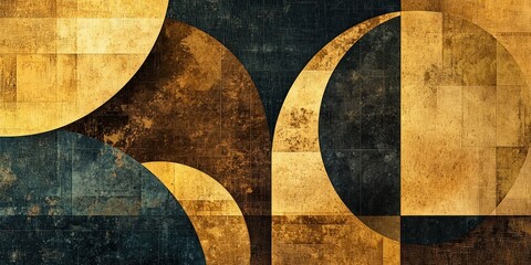 A bold gold geometric background featuring overlapping shapes and dynamic textures for a rich, opulent aesthetic.