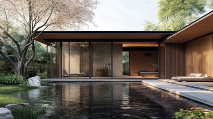 Obraz premium China inspired minimalist luxury home 