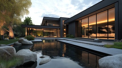 Obraz premium China inspired minimalist luxury home