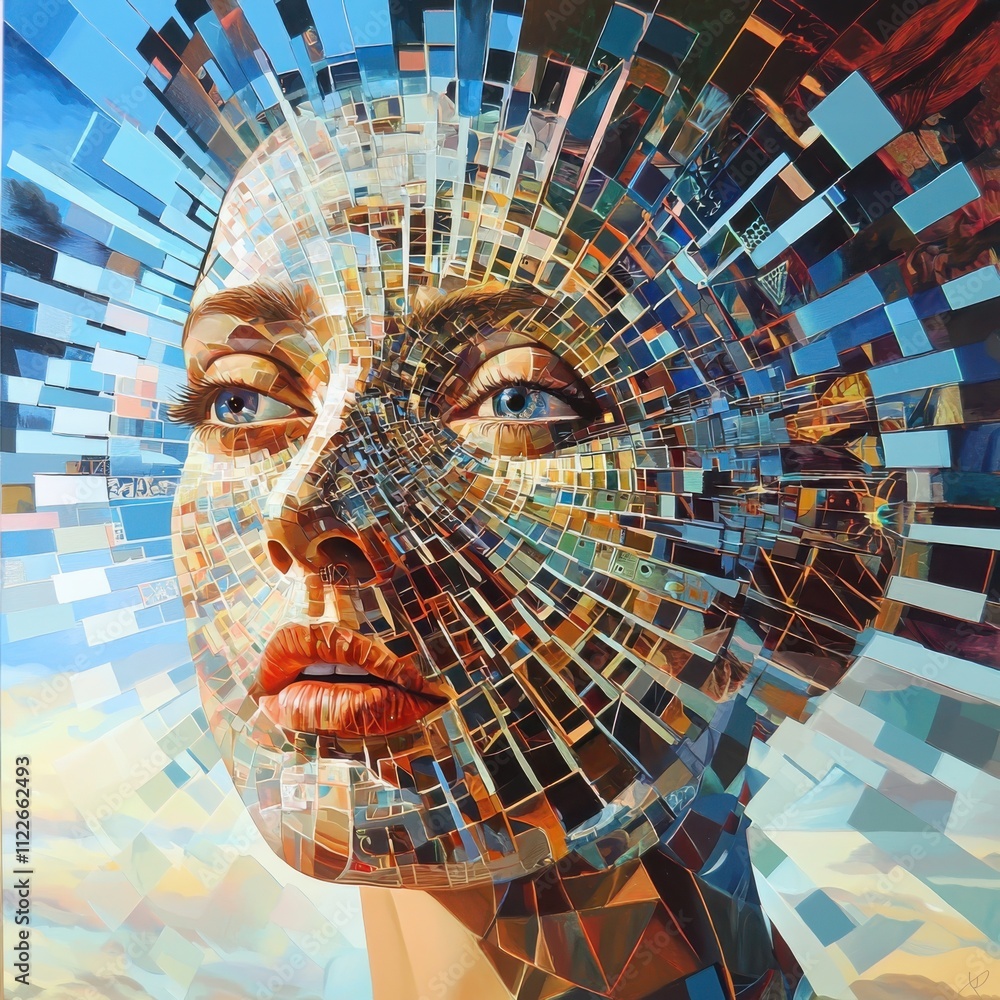 Poster exploring the existential data landscapecomplex geometric representations of human identity in a dig
