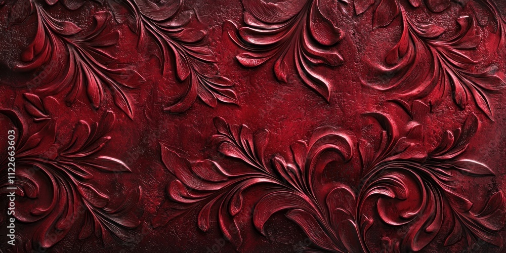 Aufkleber a deep dark red texture with layered elements and intricate details, perfect for an elegant yet inte