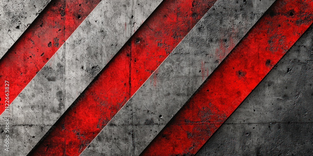 Aufkleber a dynamic grey and red texture with rough elements and deep shadows, offering a powerful and contemp
