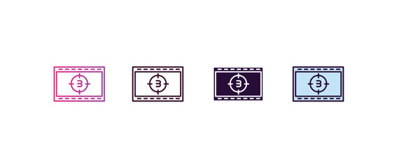 movie countdown gradient, line, filled, colored icon. editable vector from cinema concept. four different style movie countdown icon isolated on white background