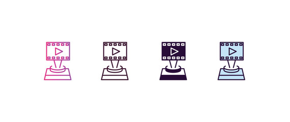 film award gradient, line, filled, colored icon. editable vector from cinema concept. four different style film award icon isolated on white background