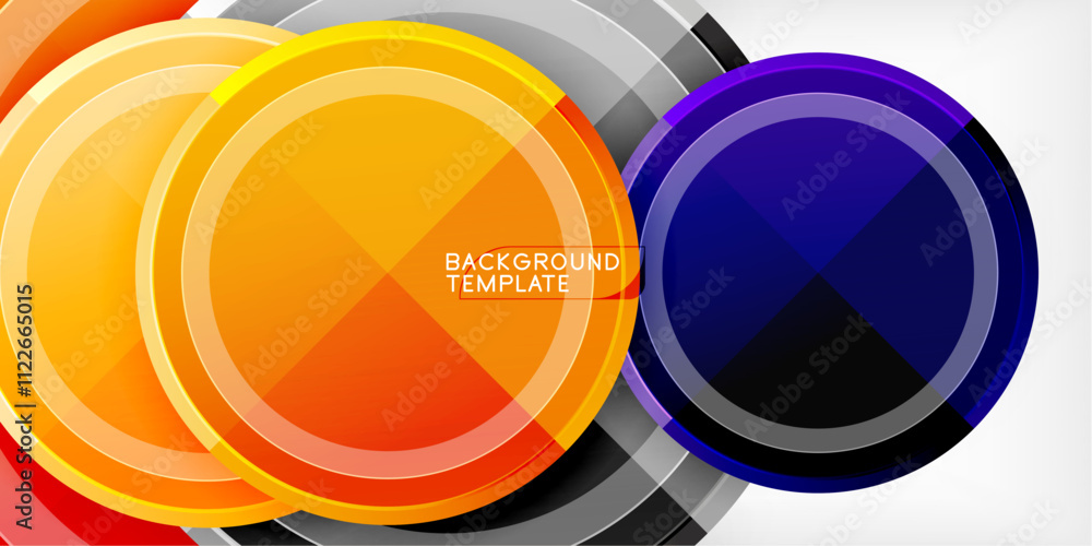 Poster Minimal geometric abstract background. Circle triangle design