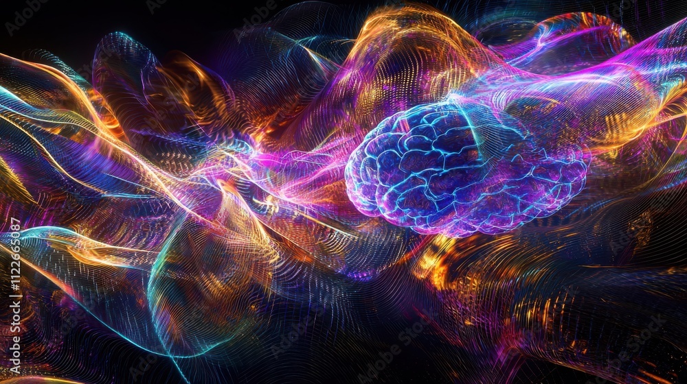 Poster transforming brain through dynamic light visualization of neuroplasticity in a digital environment f