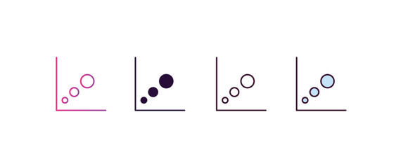 thin gradient, line, filled, colored icon. Linear vector from business concept. four different style thin icon isolated on white background