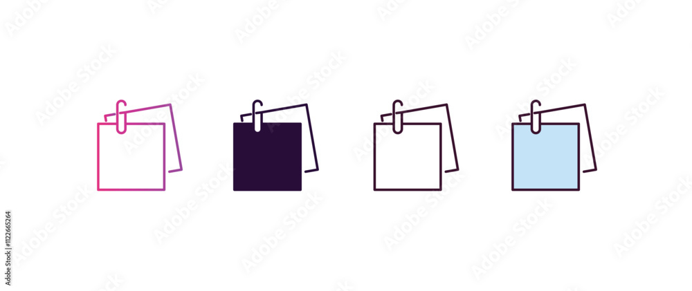 Poster post it gradient, line, filled, colored icon. linear vector from business concept. four different st