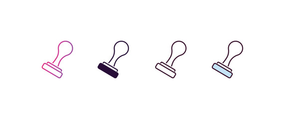 rubber stamp gradient, line, filled, colored icon. Linear vector from business concept. four different style rubber stamp icon isolated on white background