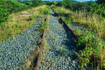 Derelict and abandoned railway line