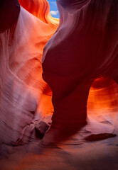 Amazing sandstone formations in Antelope Canyon, Arizona, USA