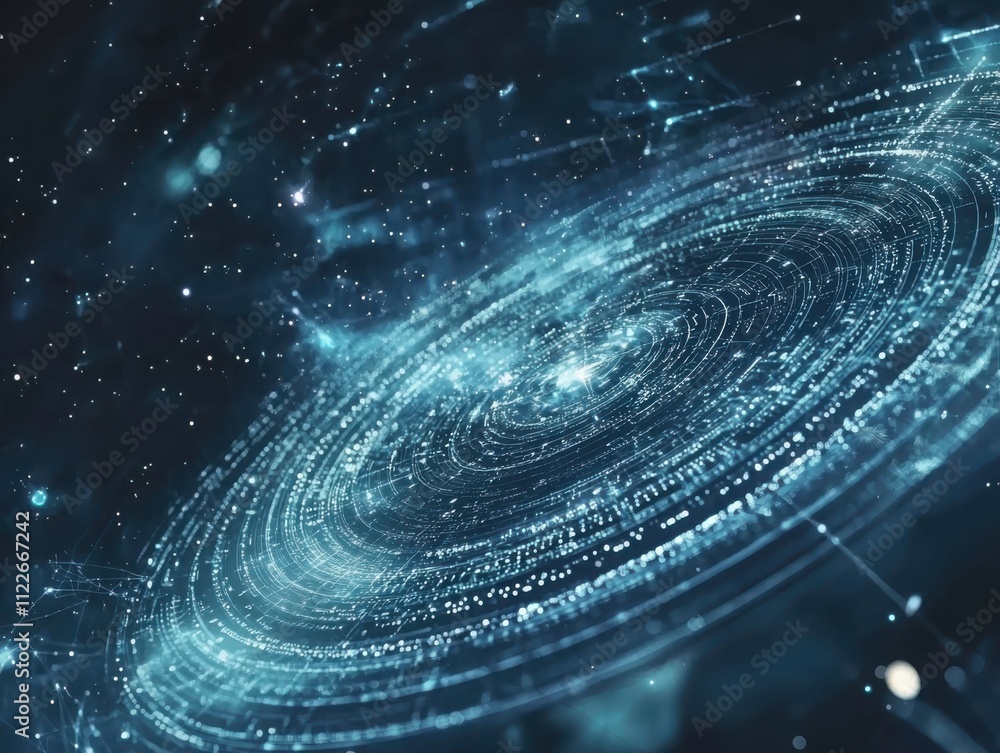 Poster embarking on a cosmic journeyspace exploration technology in the vastness of the universe for a mini