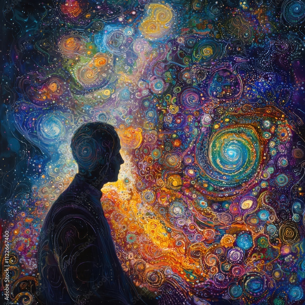 Poster mapping synchronicityilluminating coincidental moments in cosmic connections digital space interacti