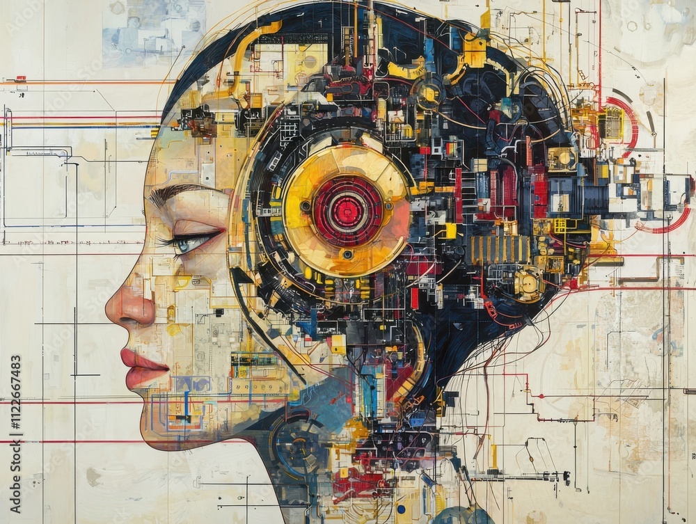 Poster exploring technological empathy mappingconnecting human experience with digital innovation in modern