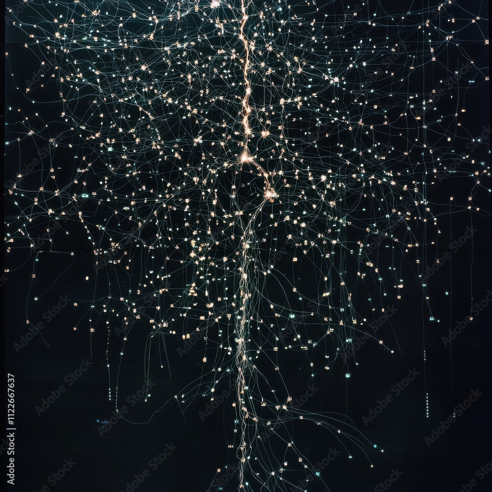 Poster visualizing technological innovationexploring circuit-like human neural networks in a digital enviro