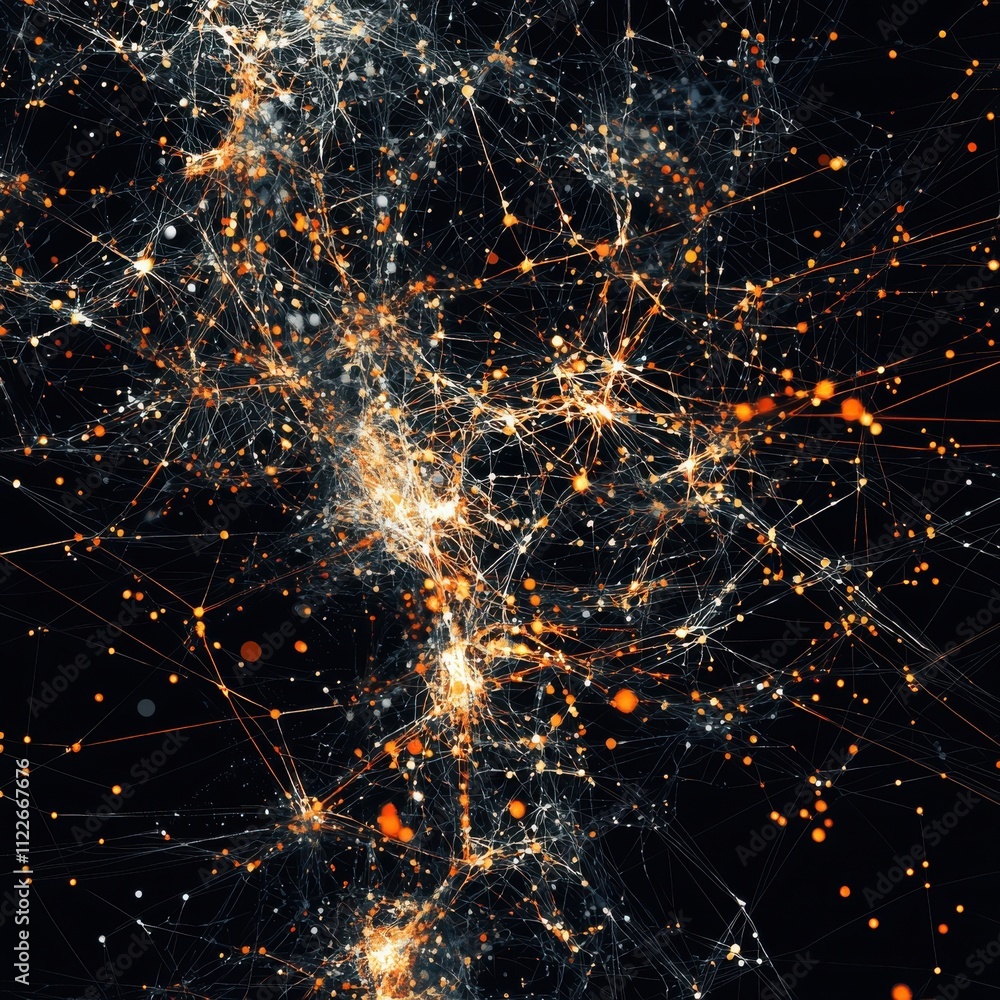 Poster visualizing technological innovationcircuit-like human neural networks in a digital environment for 