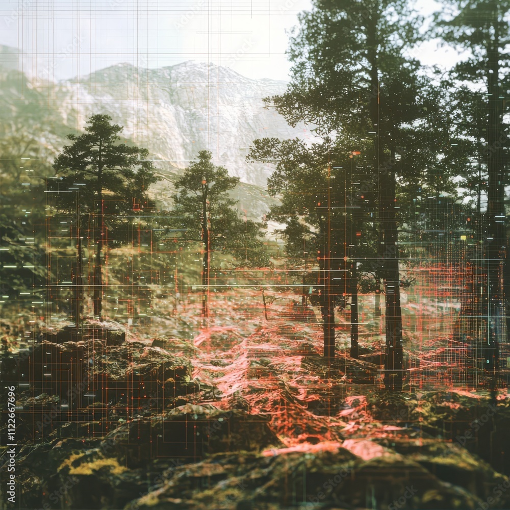Poster exploring technological intuition visualization predictive algorithms as living entities in nature’s