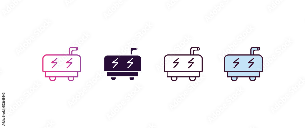 Aufkleber generator gradient, line, filled, colored icon. editable vector from astronomy concept. four differe