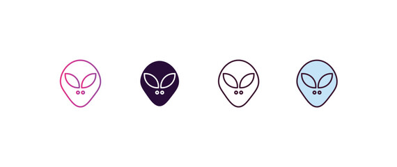 extraterrestrial gradient, line, filled, colored icon. editable vector from astronomy concept. four different style extraterrestrial icon isolated on white background © Design_Farm