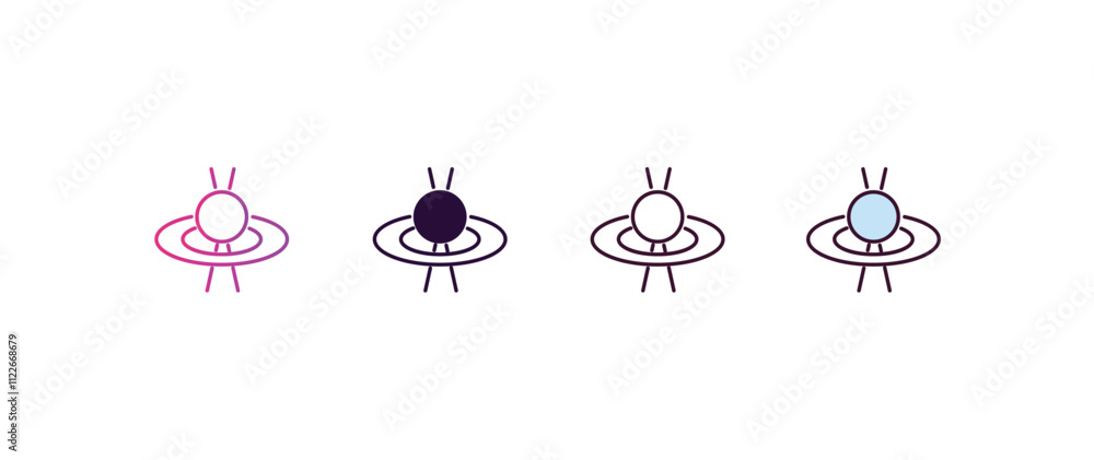 Poster quasar gradient, line, filled, colored icon. editable vector from astronomy concept. four different 