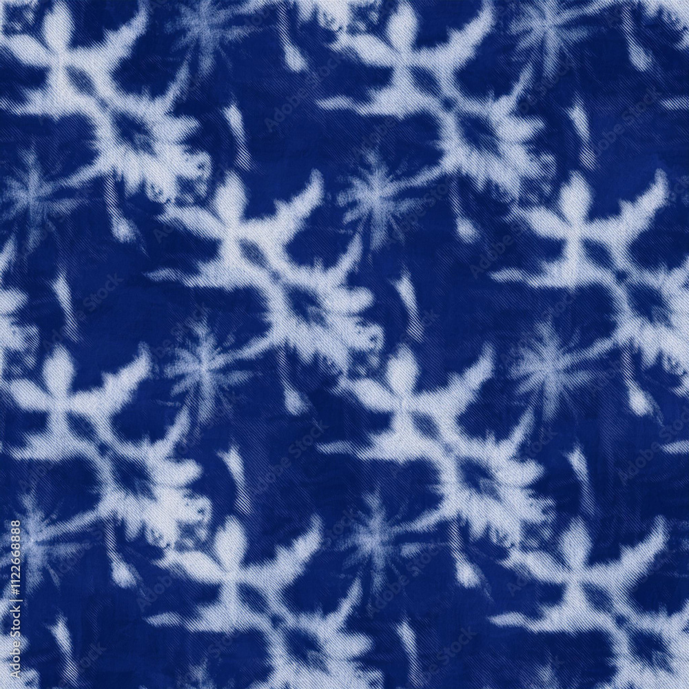 Poster indigo-dyed effect abstract motif textured background. seamless pattern.