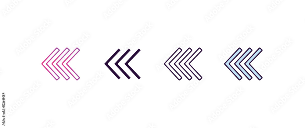 Poster chevrons gradient, line, filled, colored icon. editable vector from army and military concept. four 