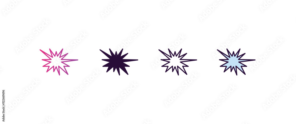 Poster explosion gradient, line, filled, colored icon. editable vector from army and military concept. four