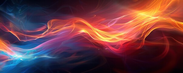 Obraz premium Abstract Swirling Flames in Blue and Orange