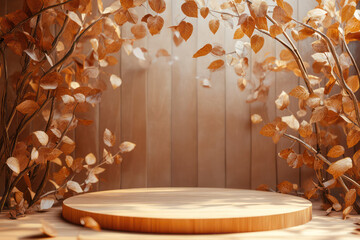 Green 3d podium with stone 