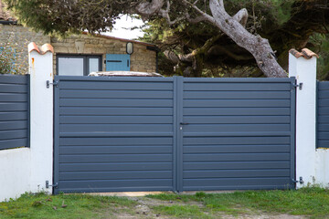 modern door grey gate aluminum portal entrance door design of new suburban house