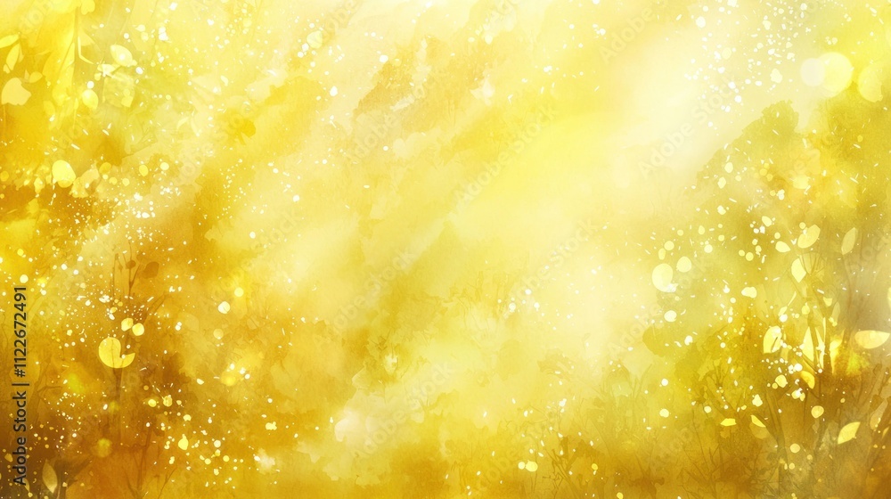 Poster a bright yellow watercolor background with smooth transitions and soft gradients, evoking a sense of